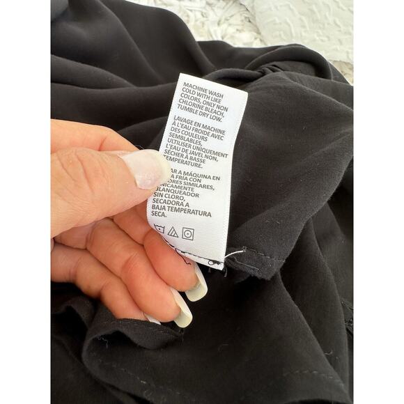 James Perse Womens Black Size 2 Sheer Deep V Spaghetti Strap Cami Slip Dress - Picture 10 of 10